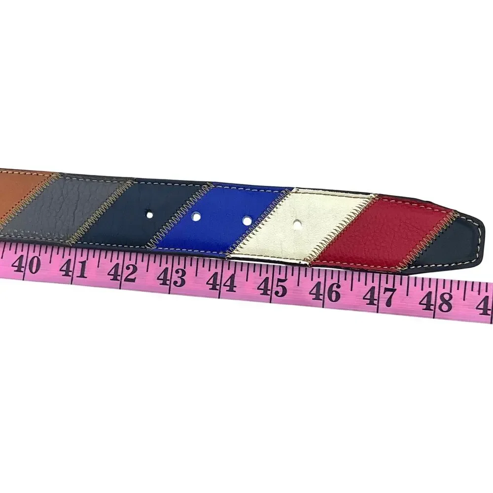 Vintage Firenze Rainbow Patchwork Belt: 90s, Y2K